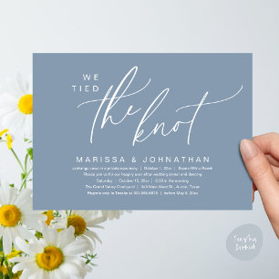 We Tied The Knot Romantic Wedding Elopement Dinner Invitation