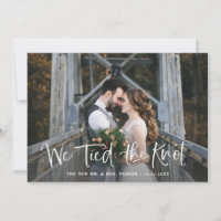 We Tied the Knot | Rustic Script Photo Elopement