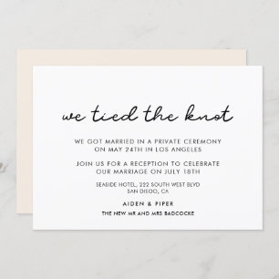 We tied the knot simple wedding announcement