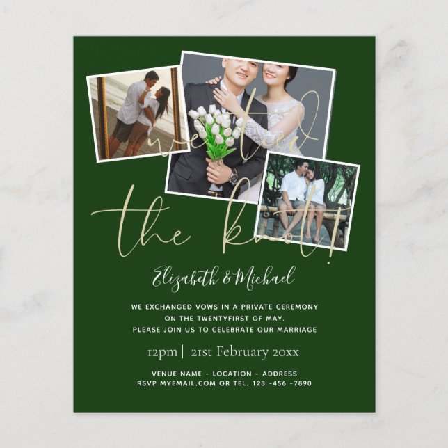 We Tied The Knot Wedding Announcement Invitations (Front)