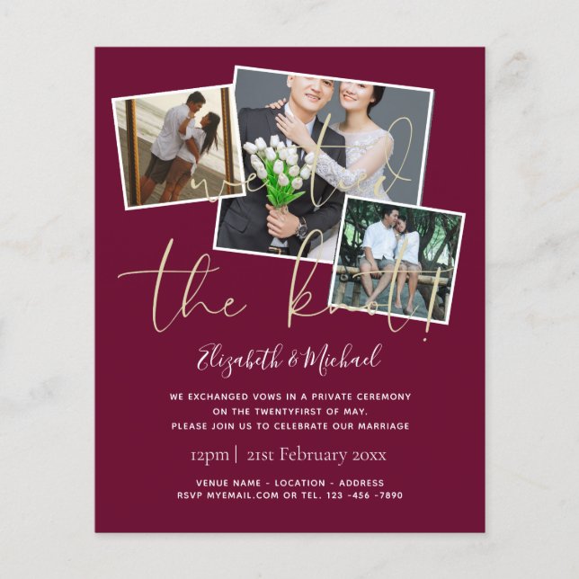 We Tied The Knot Wedding Announcement Invitations (Front)