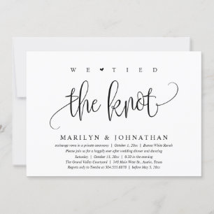 We Tied The Knot, Wedding Elopement Dinner Party Invitation