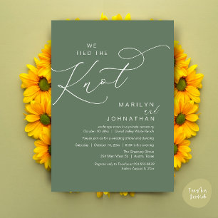 We tied the knot, Wedding Elopement Dinner Party Invitation