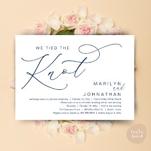 We Tied The Knot, Wedding Elopement Dinner Party Invitation