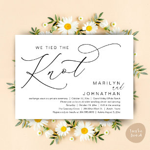 We Tied The Knot, Wedding Elopement Dinner Party Invitation