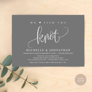 We Tied The Knot, Wedding Elopement Party  Invitat Invitation