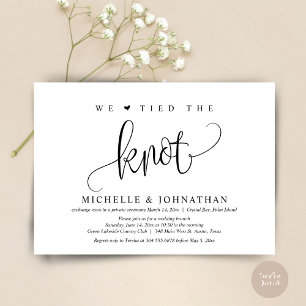 We Tied The Knot, Wedding Elopement Party  Invitat Invitation