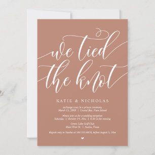 We tied the knot, Wedding Elopement Party Invitation