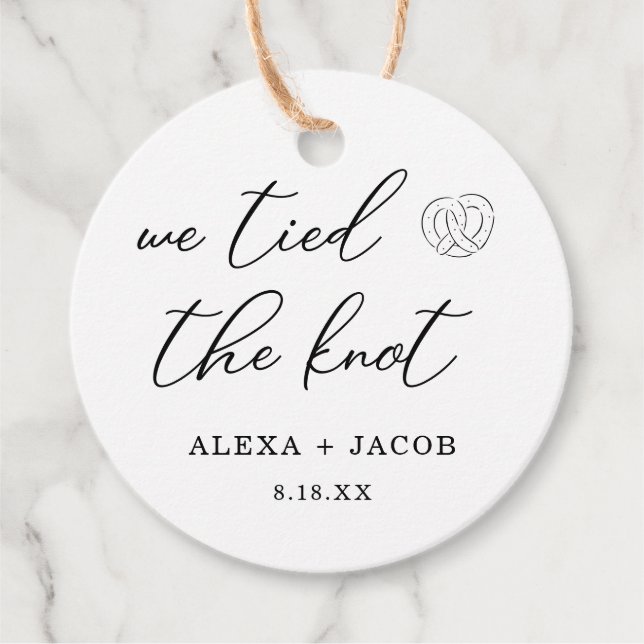 We Tied the Knot Wedding Favour Tag (Front)