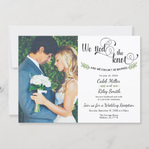 We tied the knot Wedding Reception Invitation