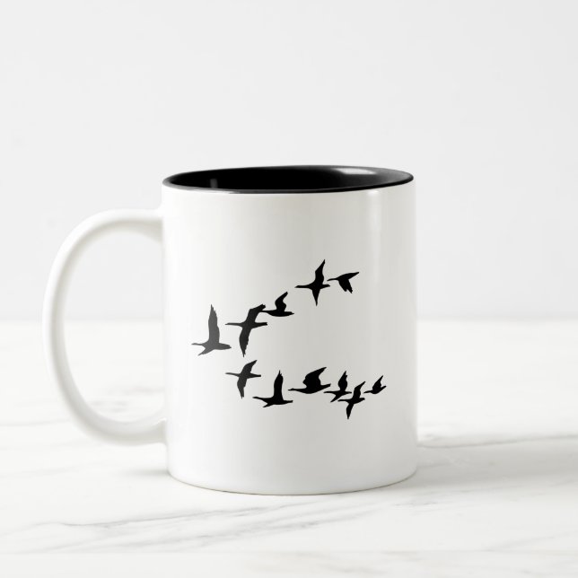 We Up Here Birds Two-Tone Coffee Mug (Left)