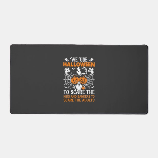 We Use Halloween Scare Ghost Pumpkins Witch Spider Desk Mat (Front)