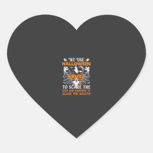 We Use Halloween Scare Ghost Pumpkins Witch Spider Heart Sticker