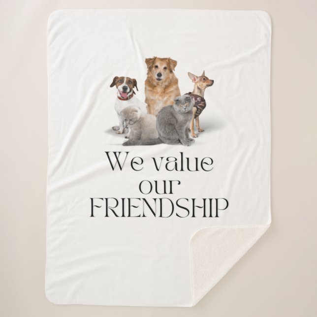 We value your friendship sherpa blanket (Front)