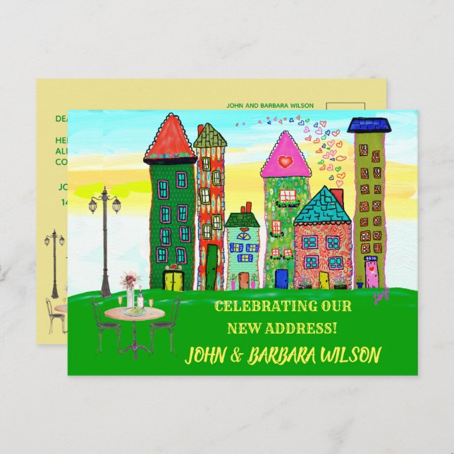 We’ve Moved Budget City Apartment Houses Moving An Announcement Postcard (Front/Back)