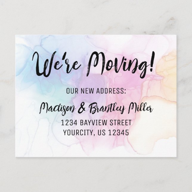 We’ve Moved Calligraphy Handwritten Address Announcement Postcard (Front)