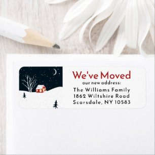 We’ve Moved Christmas Winter New Home Return Address Label
