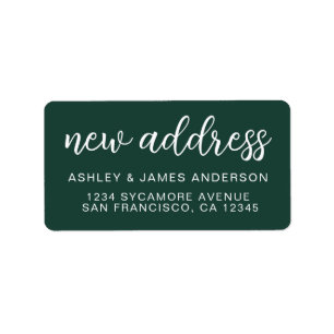 We’ve Moved Classic Dark Green New Address Label