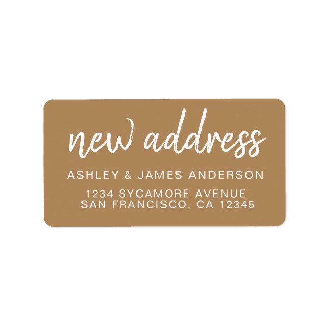 We’ve Moved Classic Golden Caramel New Address Label (Front)