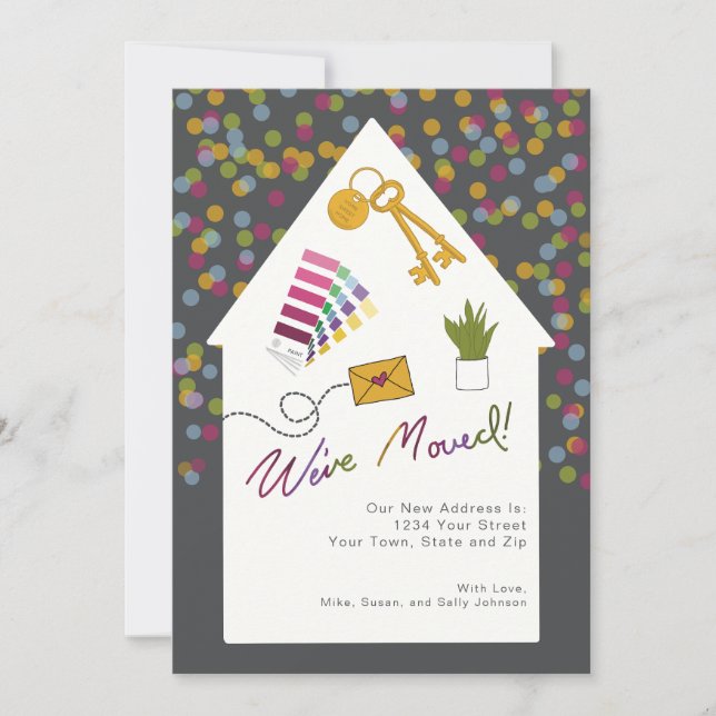 We’ve Moved Colourful Change Of Address Card (Front)