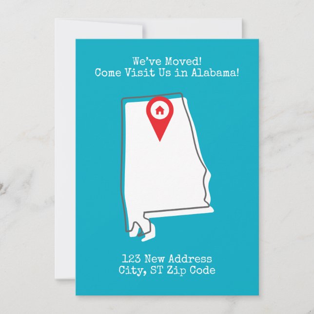 We’ve Moved! Come Visit Us in Alabama Announcement (Front)