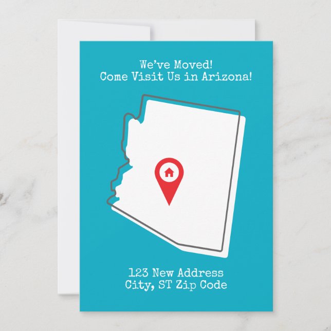 We’ve Moved! Come Visit Us in Arizona Announcement (Front)