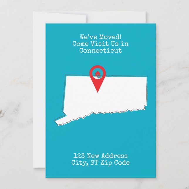 We’ve Moved! Come Visit Us in Connecticut Announcement (Front)