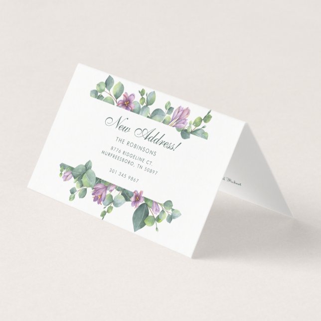 We’ve Moved Eucalyptus Floral Moving Announcement (Front)