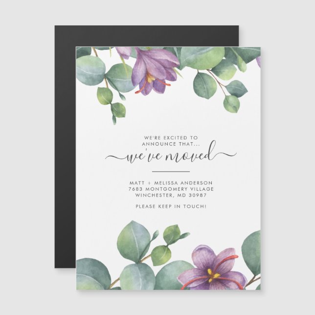 We’ve Moved Eucalyptus Greenery New Address (Front/Back)