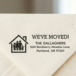 We’ve Moved Home Moving Announcement New Address Self-inking Stamp