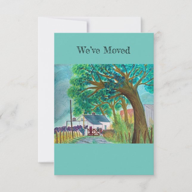 We’ve Moved Irish Farmhouse  RSVP Card (Front)