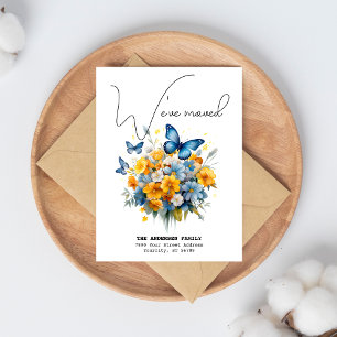 We’ve Moved New Address Butterfly Watercolor Announcement Postcard