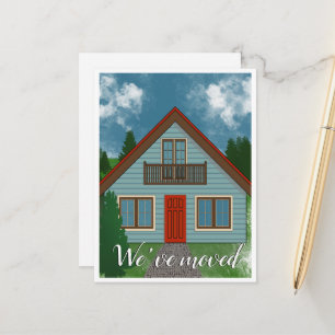 We’ve Moved New Country House Red Door  Announcement Postcard