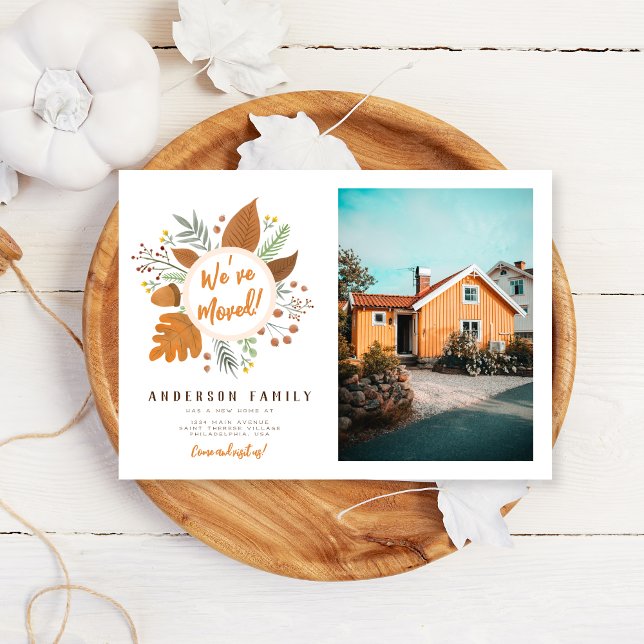 We’ve Moved Thanksgiving Wreath New Address Photo Invitation (Creator Uploaded)