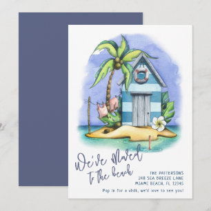 We’ve Moved to the Beach Tropical Watercolor Announcement