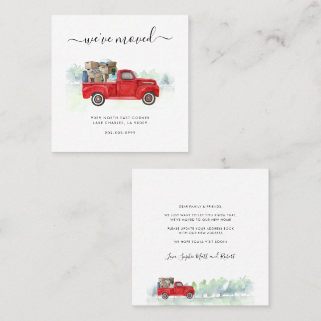 We’ve Moved Watercolor Elegant Moving Announcement (Front/Back)