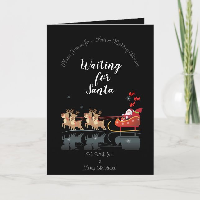 We Waiting for Santa Ho! Ho! Ho! Winter Holiday Invitation (Front)