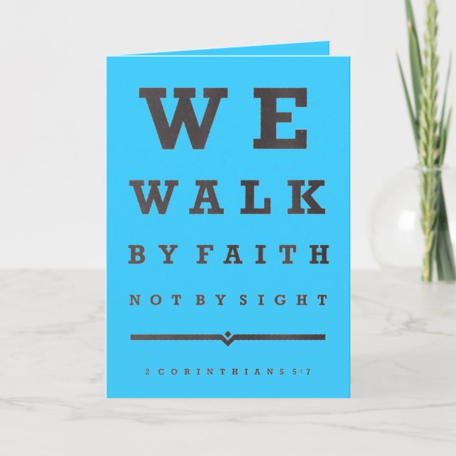 We Walk By Faith Card Scripture Quote (Front)