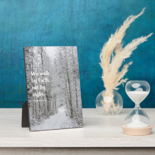 We Walk By Faith Custom 5 X 7 Print With Easel Plaque
