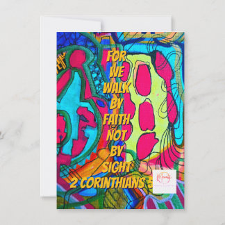 We walk by faith not by sight card