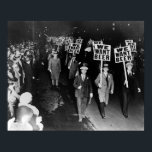 We Want Beer! Prohibition Protest, 1931 Vintage Poster<br><div class="desc">Union members march to protest the alcohol prohibition law and to demand beer. New Jersey,  1931.</div>