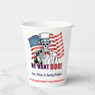 We Want Boo Patriotic Halloween Costume Party Paper Cups