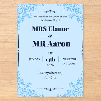 We warmly invite you for the wedding of acrylic invitations