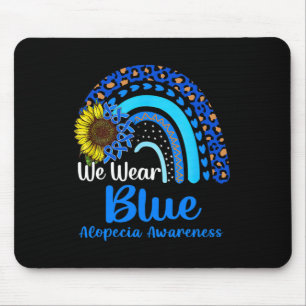 We Wear Blue Alopecia Awareness Rainbow Mouse Pad