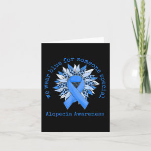 We Wear Blue Alopecia Awareness Sunflower Leopard  Card