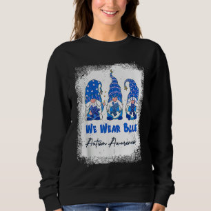 We Wear Blue Autism Awareness Month Cute Gnomes Sweatshirt