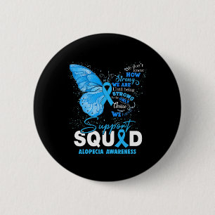 We Wear Blue Butterfly Support Alopecia Awareness 6 Cm Round Badge