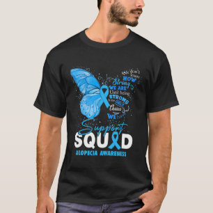 We Wear Blue Butterfly Support Alopecia Awareness T-Shirt