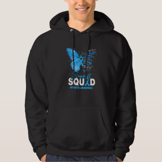 We Wear Blue Butterfly Support Myositis Awareness Hoodie
