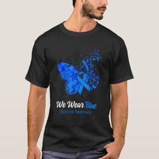 We Wear Blue Dystonia Awareness Butterfly T-Shirt